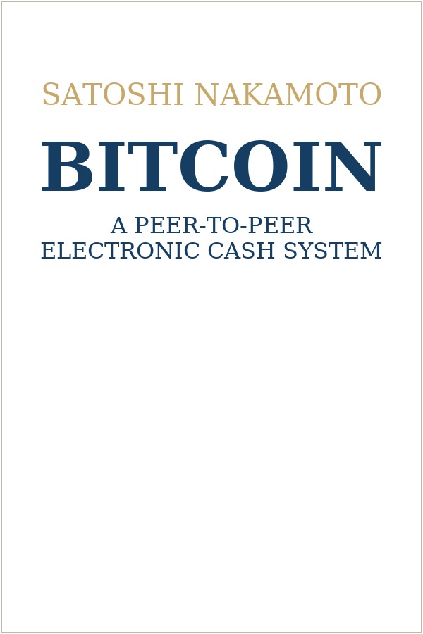 Cover of Bitcoin: A Peer-to-Peer Electronic Cash System